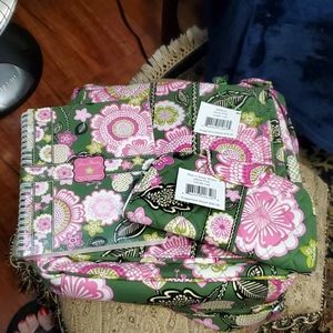 Vera Bradley mailbag with wallet and notebook